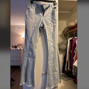 Light Wash Denim Flare Jeans